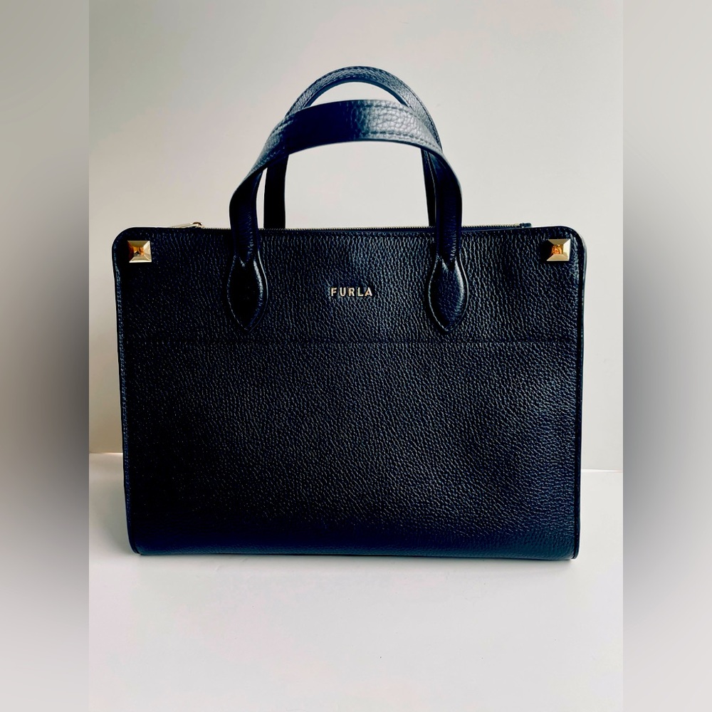Furla black leather purse